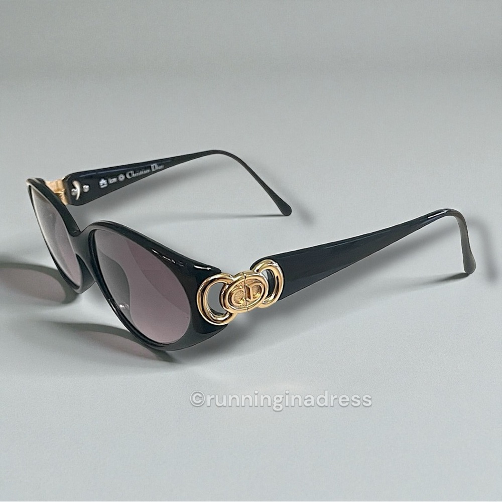 Vintage Christian Dior Black & Gold CD Logo Sunglasses 2851A - Picture 4 of 15